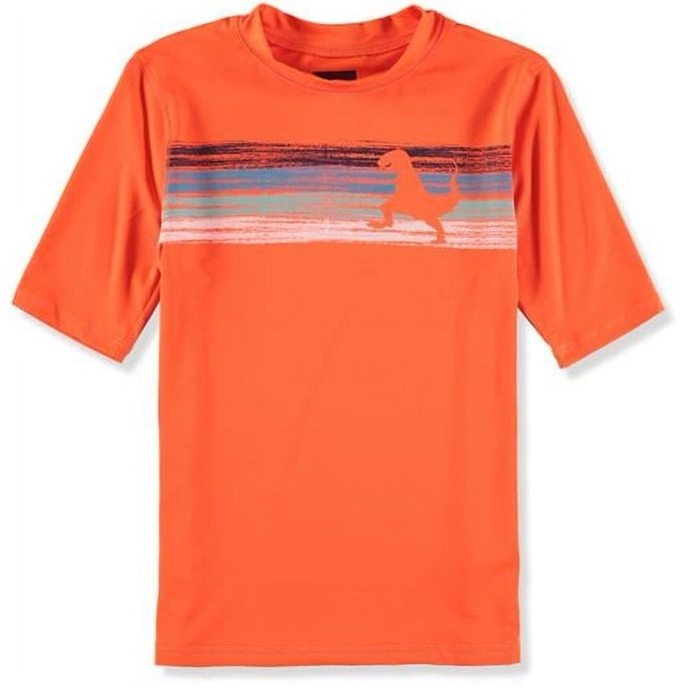 ❤️ CAT & JACK Rash Guard Boys Swimwear Rashguard Burnt Orange Boys Top Size M